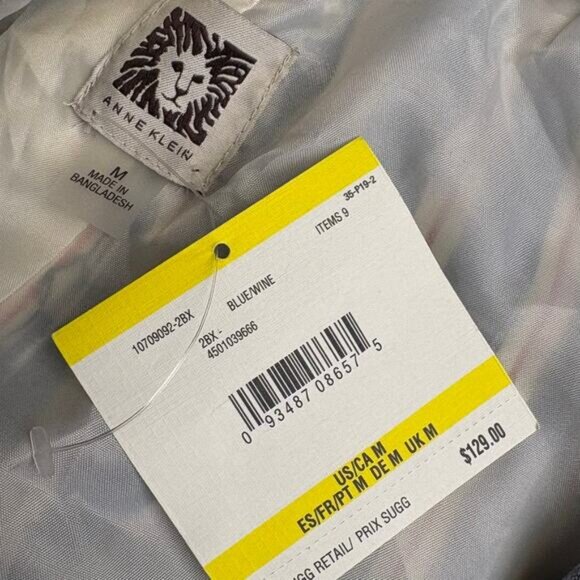 NWT Ann Klein Nautical Americana Striped One Button Old Money Blazer Womens Sz M - Picture 5 of 7